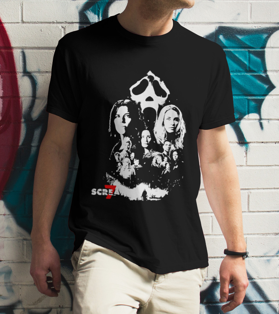 Scream 7 Cinemark Ghostface Mask Faces T-Shirt