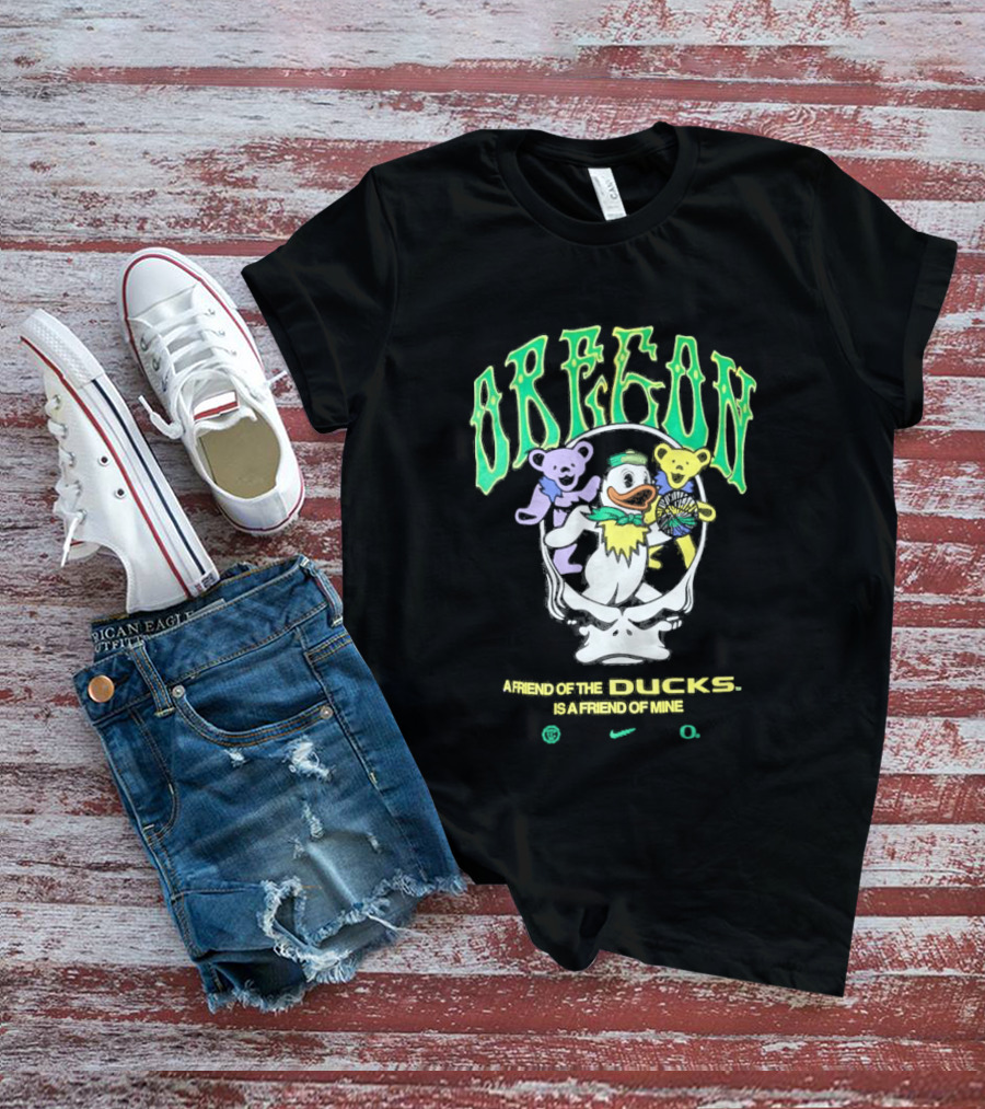 Oregon Ducks Grateful Dead Bears Collaboration Nike T-Shirt