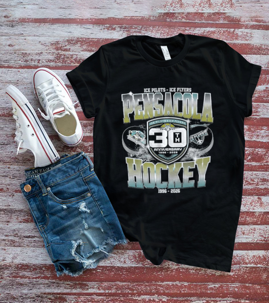 Pensacola Ice Pilots Ice Flyers 30th Anniversary 1996 2026 Hockey T-Shirt