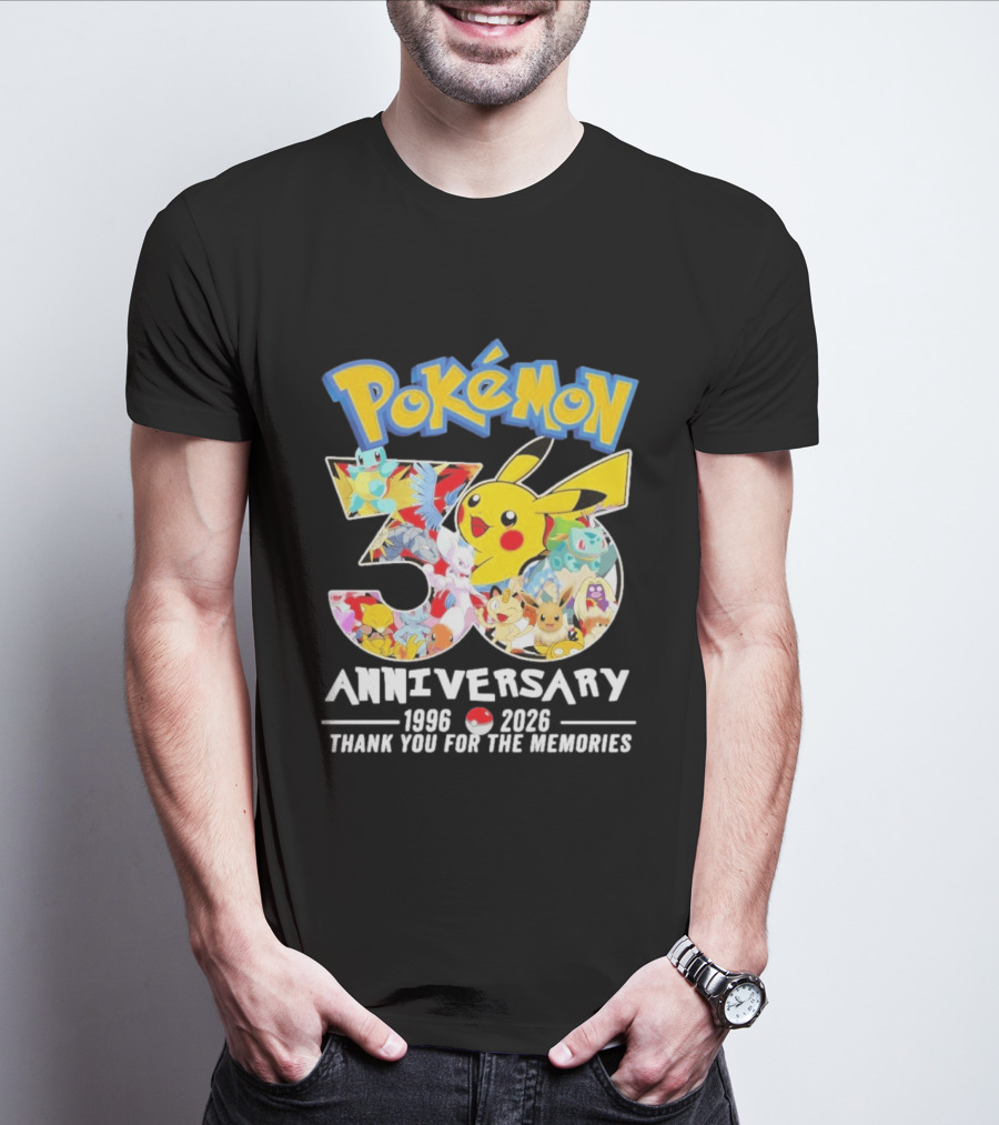 Pokémon 30th Anniversary 1996 2026 Thank You For The Memories T-Shirt