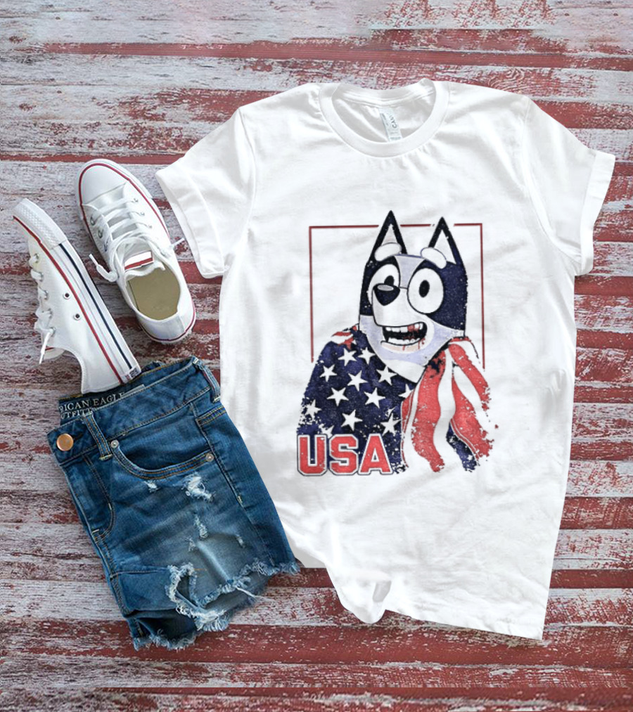 USA Bluey Hockey Jack Hughes Team Smile T-Shirt