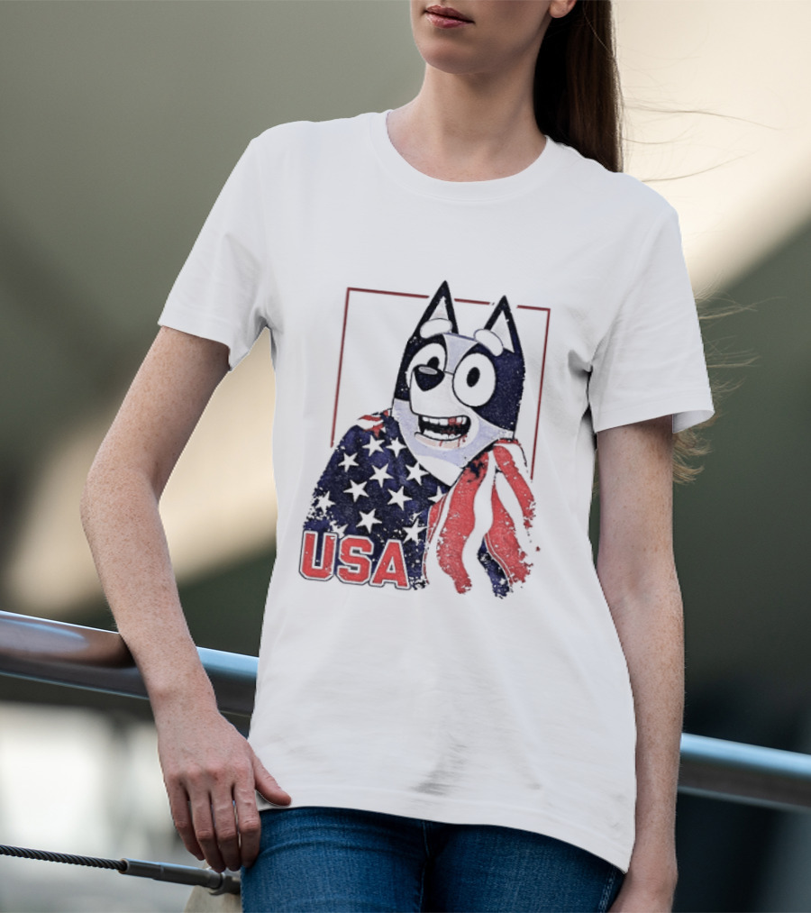 USA Bluey Hockey Jack Hughes Team Smile T-Shirt