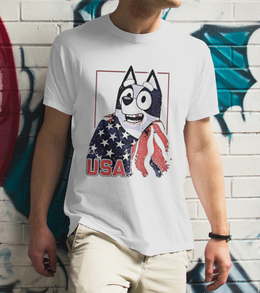 USA Bluey Hockey Jack Hughes Team Smile T-Shirt
