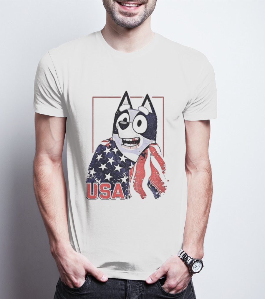 USA Bluey Hockey Jack Hughes Team Smile T-Shirt