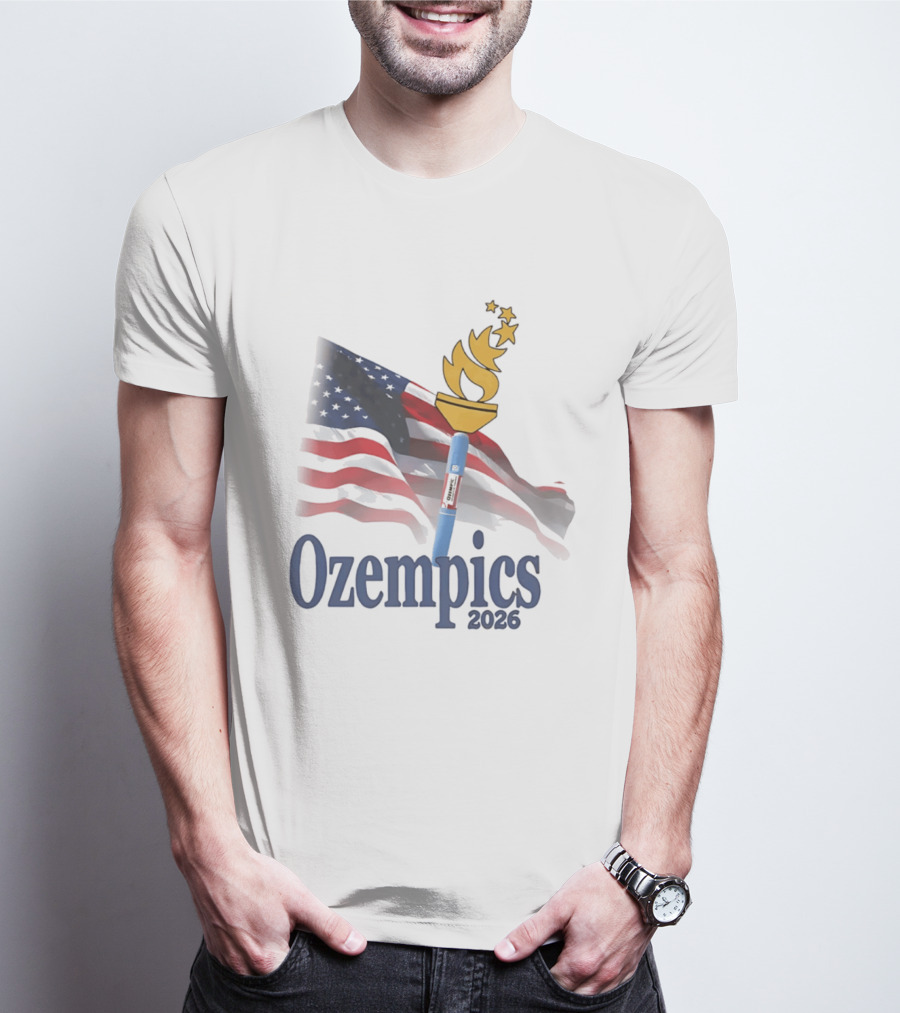 USA Flag Torch Ozempics 2026 Stars T-Shirt