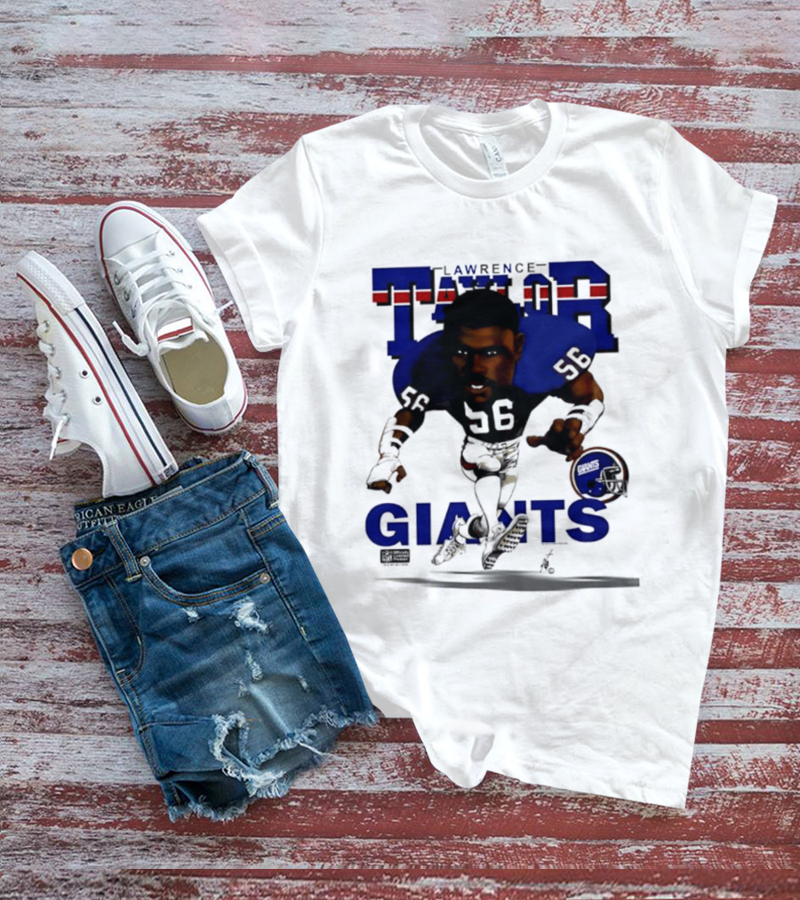 Lawrence Taylor Giants 56 New York 1987 Caricature T-Shirt