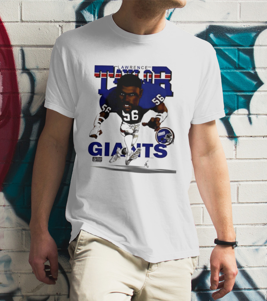 Lawrence Taylor Giants 56 New York 1987 Caricature T-Shirt