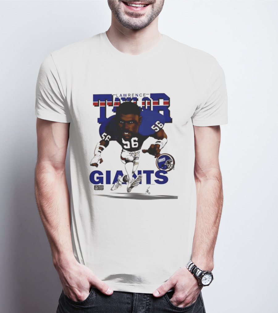 Lawrence Taylor Giants 56 New York 1987 Caricature T-Shirt