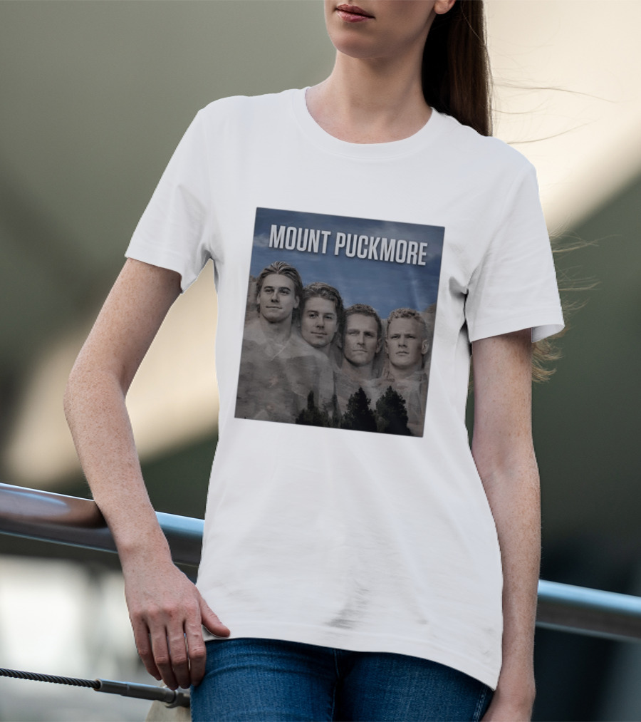 Mount Puckmore Hockey Stars Carved Into Stone Mountain T-Shirt
