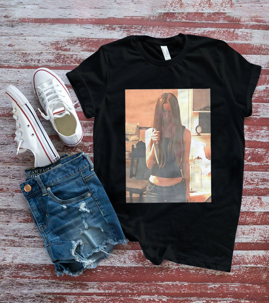 Long Hair Girl With Survival Knife In Room T-Shirt