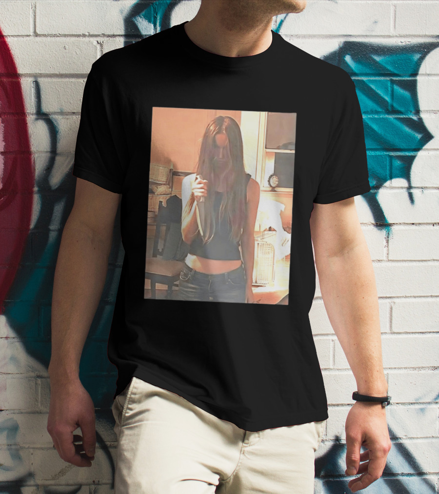 Long Hair Girl With Survival Knife In Room T-Shirt