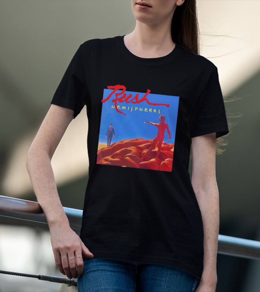 Rush Hemispheres Album Cover Artwork With Brain T-Shirt