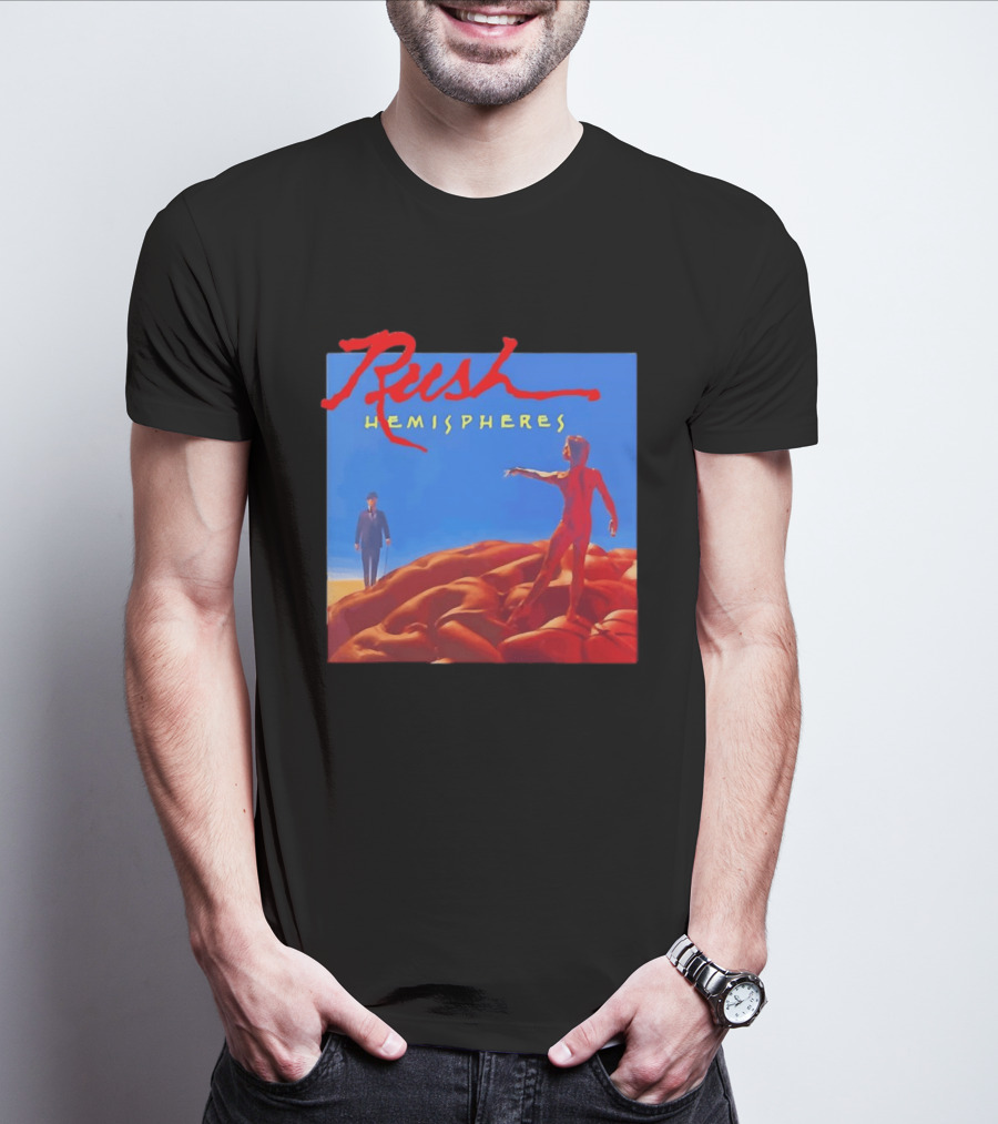 Rush Hemispheres Album Cover Artwork With Brain T-Shirt