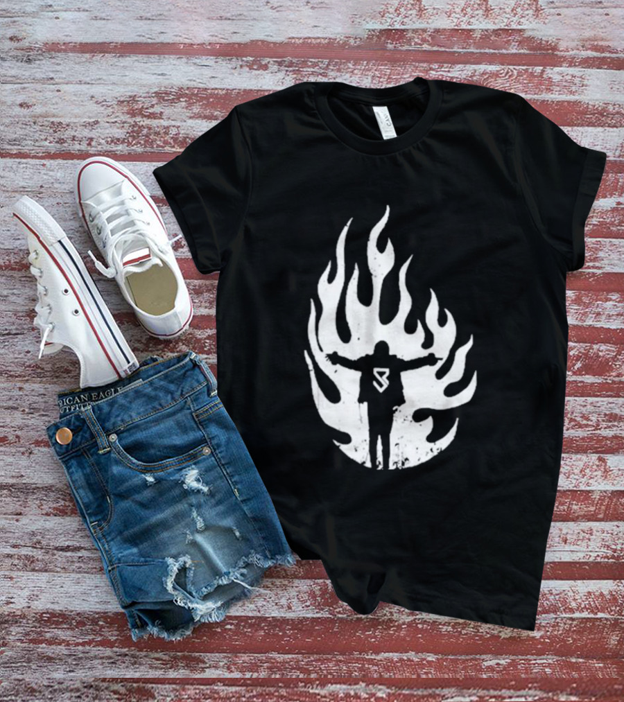 Seth Rollins SR Logo Flames WWE Fire T-Shirt