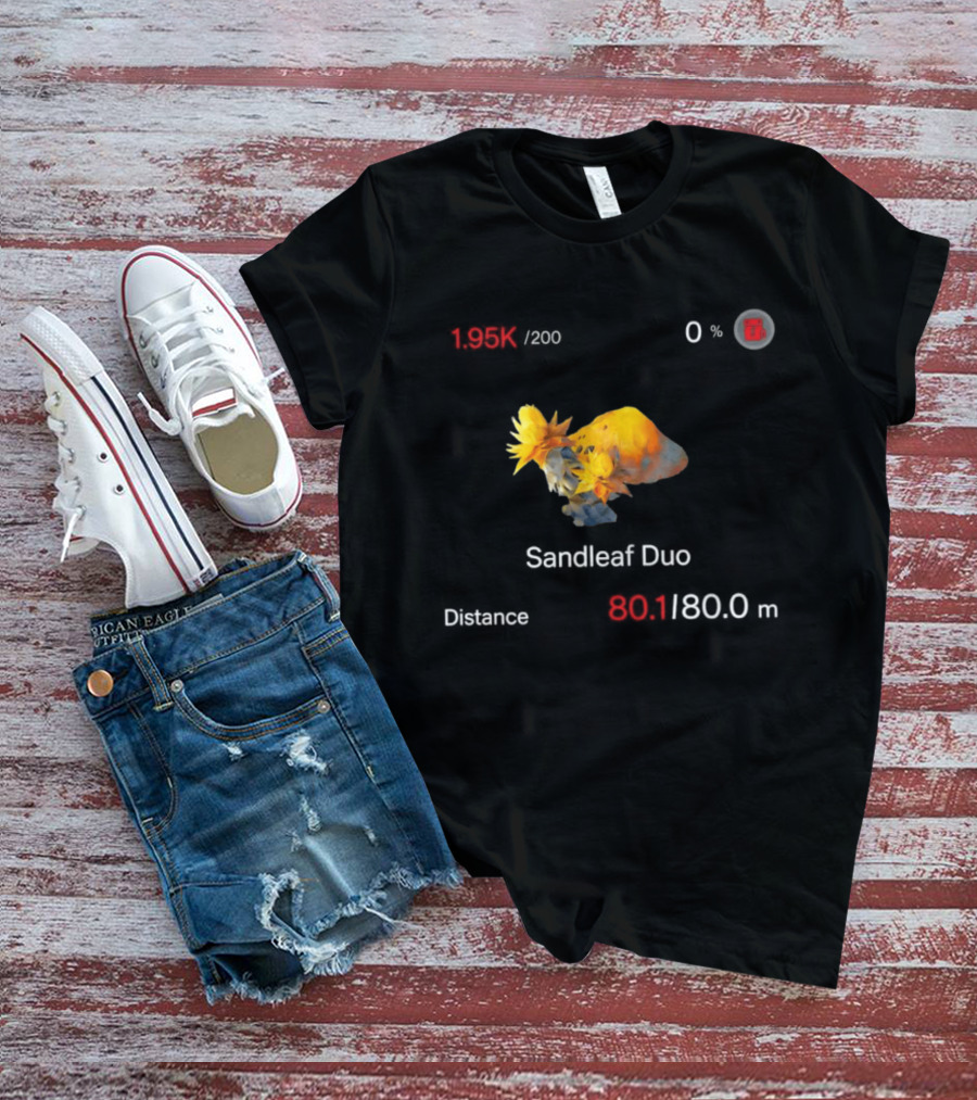 Sandleaf Dou Yellow Flowers With 395km Distance And 500/190.9m T-Shirt