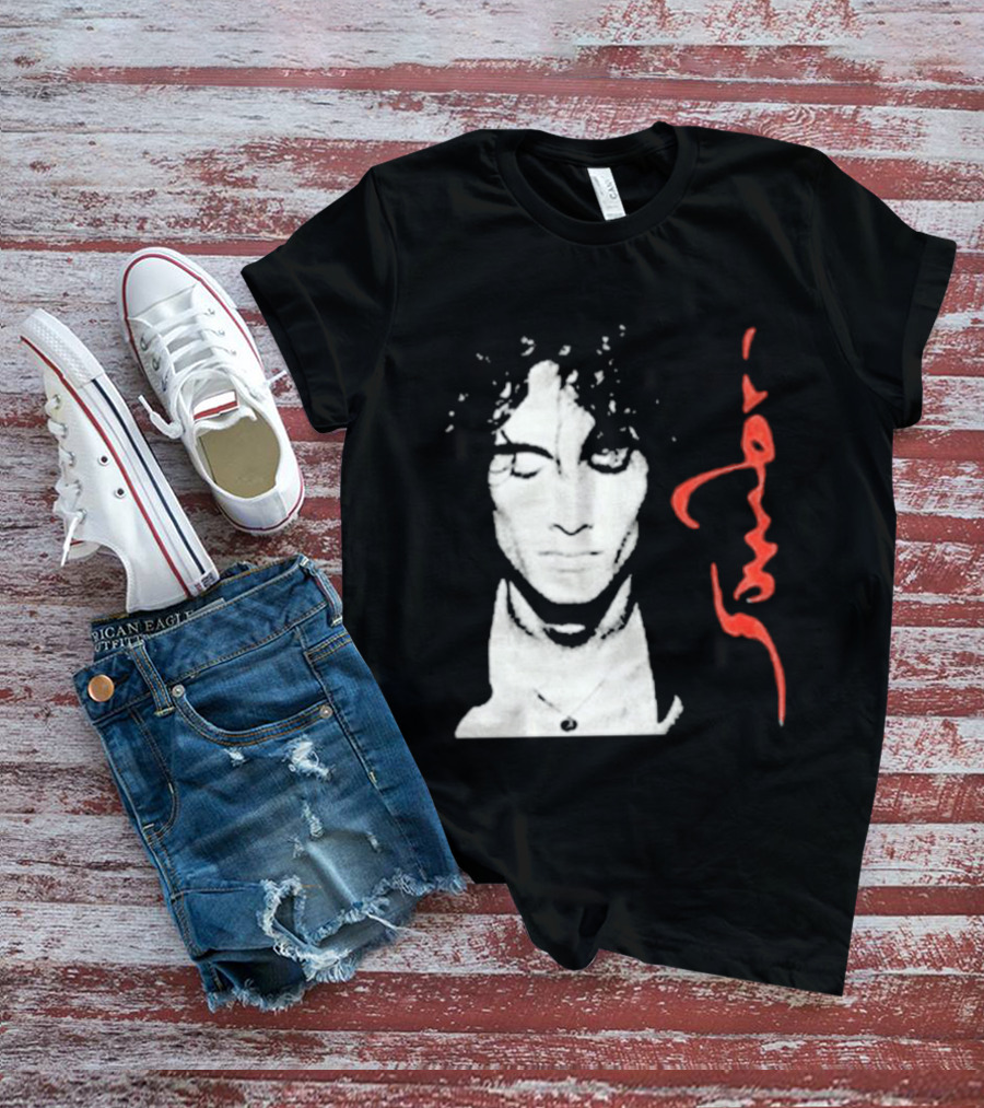Sombr Facecard Tea Abstract Monochrome Red Accents T-Shirt