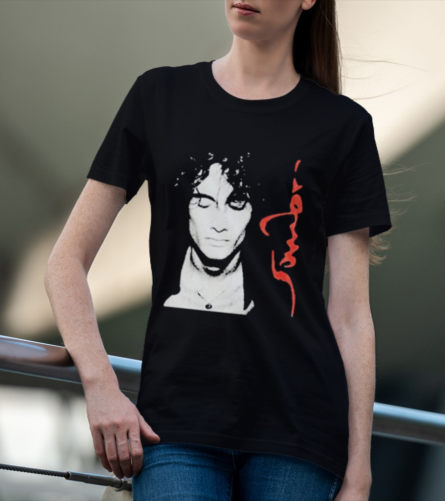 Sombr Facecard Tea Abstract Monochrome Red Accents T-Shirt