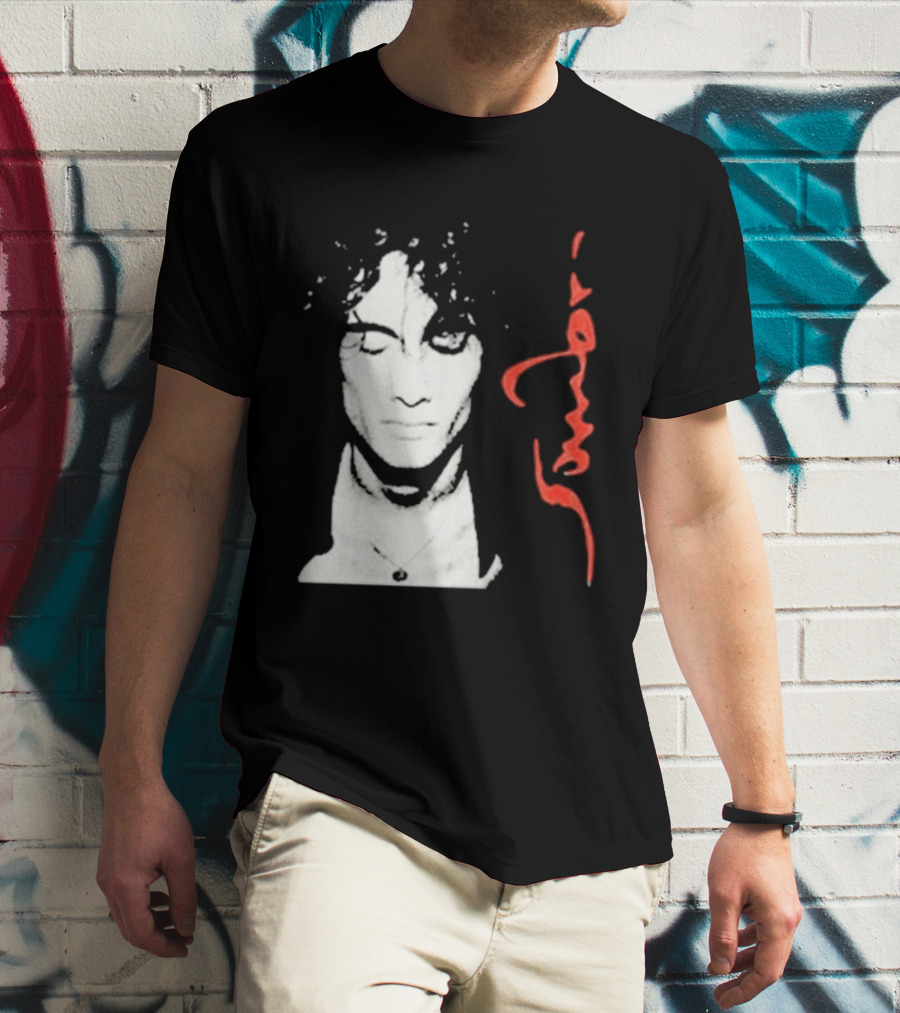 Sombr Facecard Tea Abstract Monochrome Red Accents T-Shirt