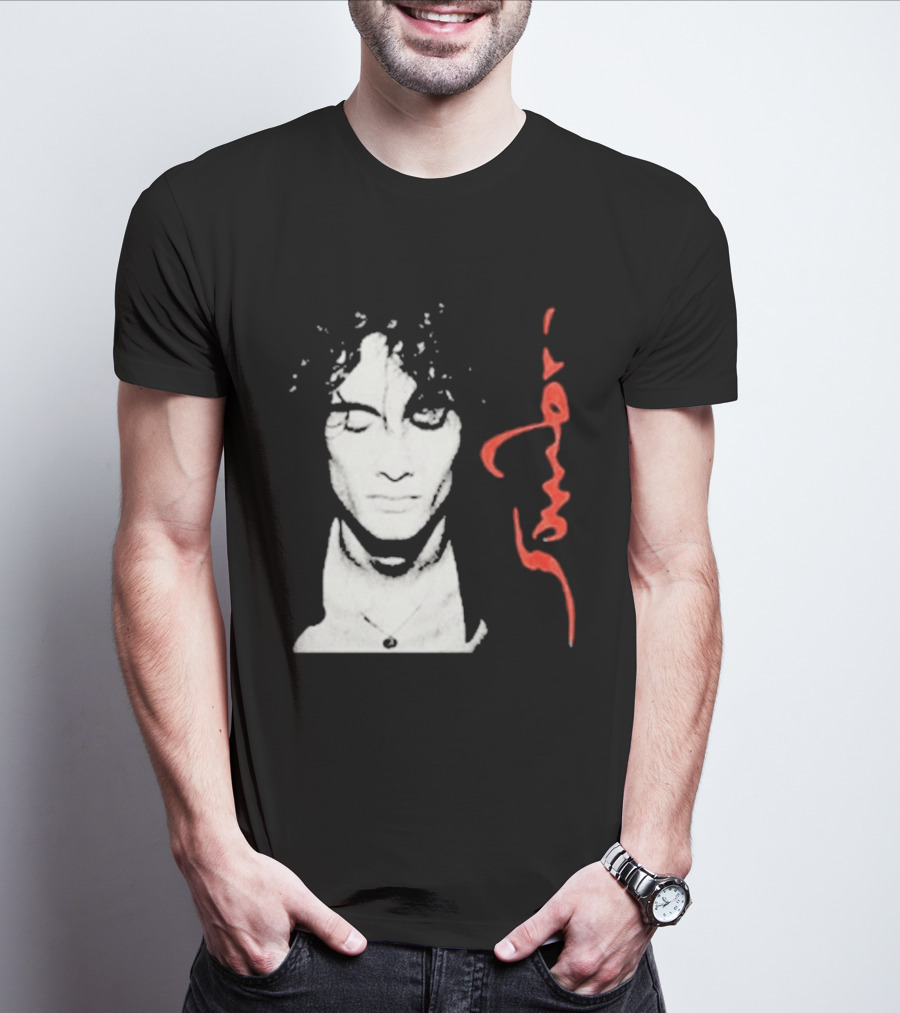 Sombr Facecard Tea Abstract Monochrome Red Accents T-Shirt