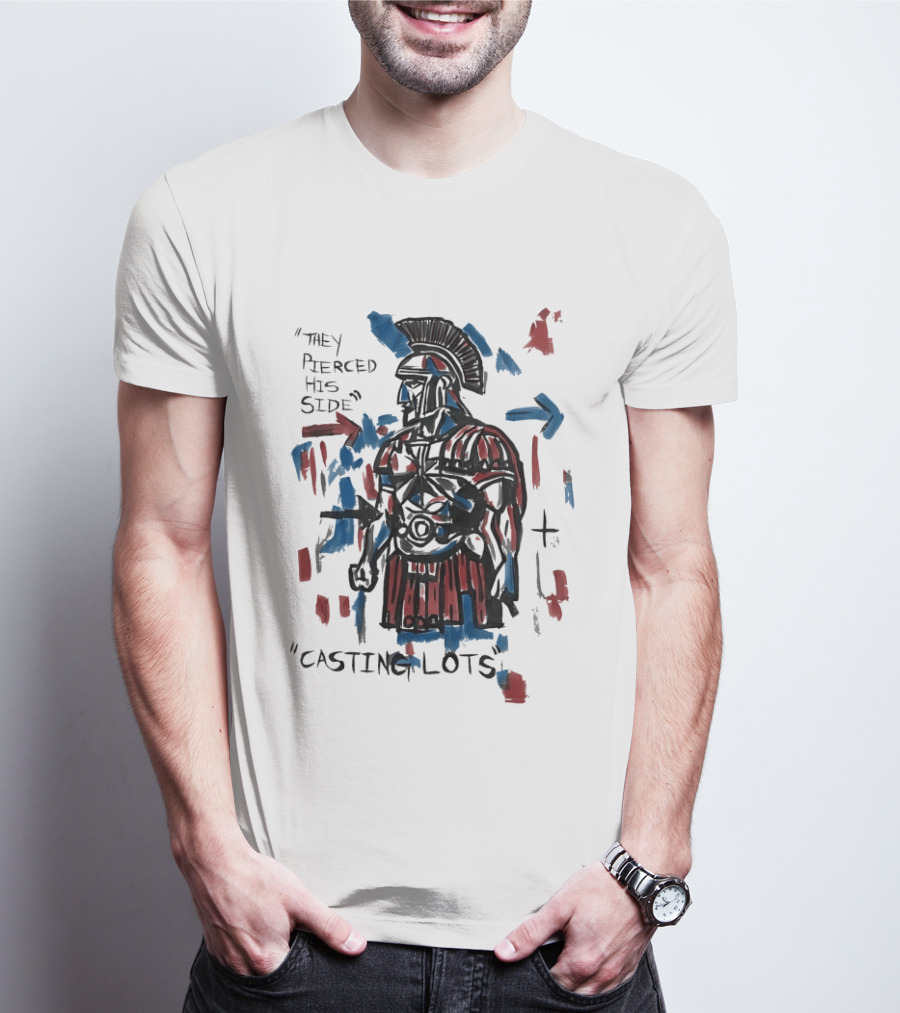 They Pierced His Side Casting Lots Roman Soldier T-Shirt