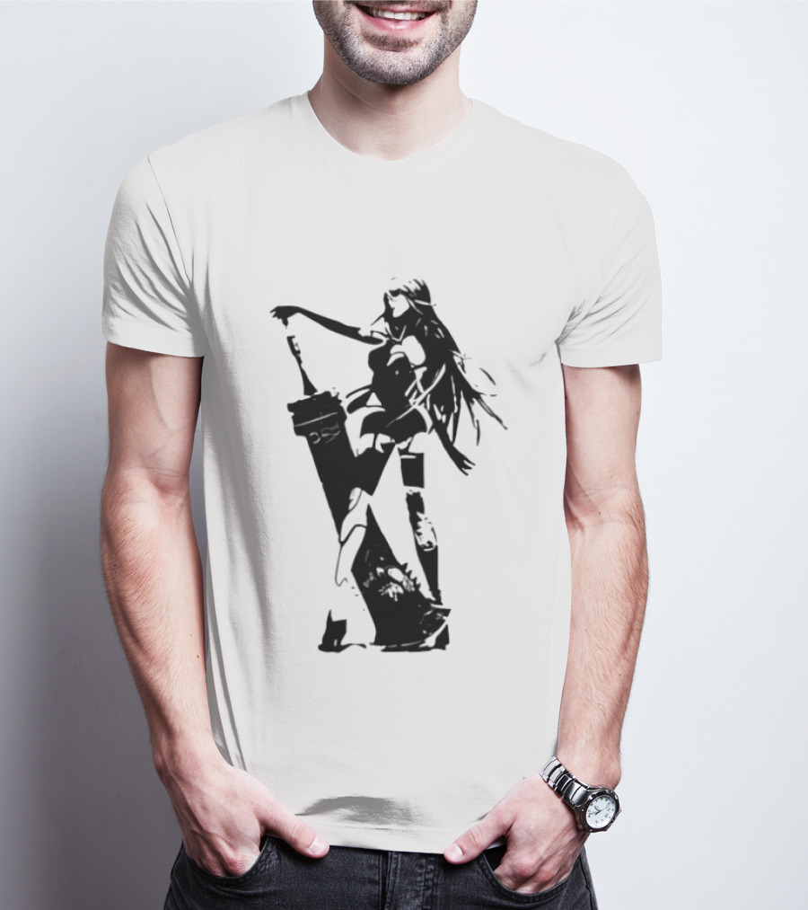Weathered Nier Automata A2 Silhouette Black T-Shirt