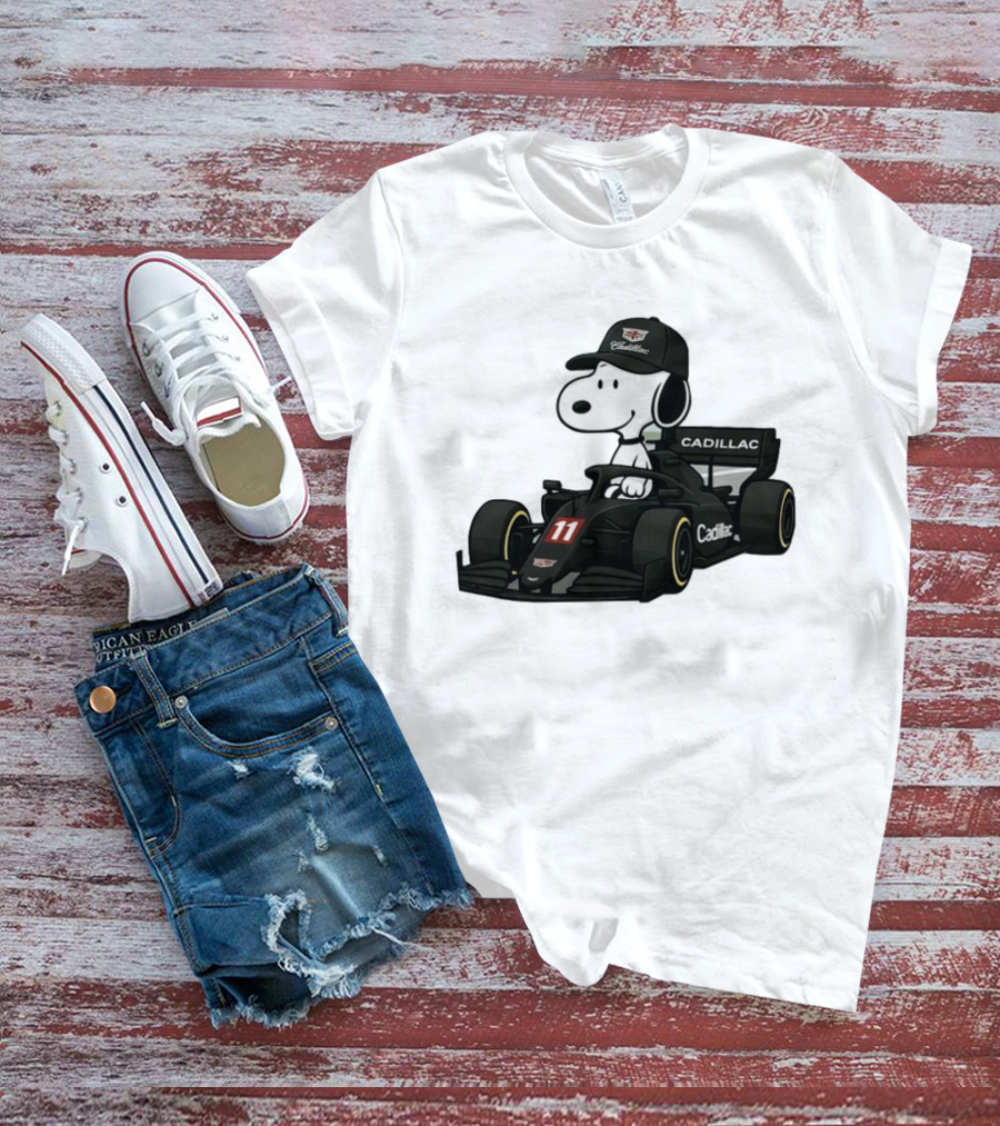 Cadillac Snoopy Formula 1 Racing Car With Number 11 T-Shirt