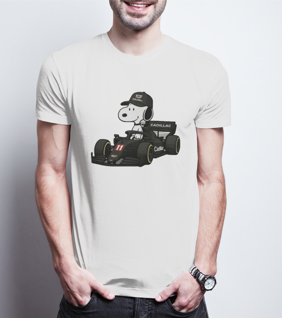 Cadillac Snoopy Formula 1 Racing Car With Number 11 T-Shirt
