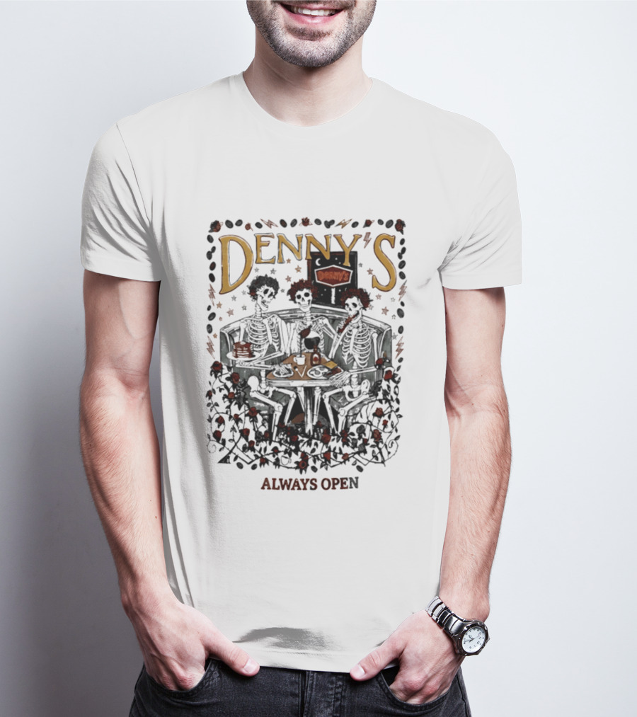 Denny's Grateful Dead Skeletons Always Open T-Shirt