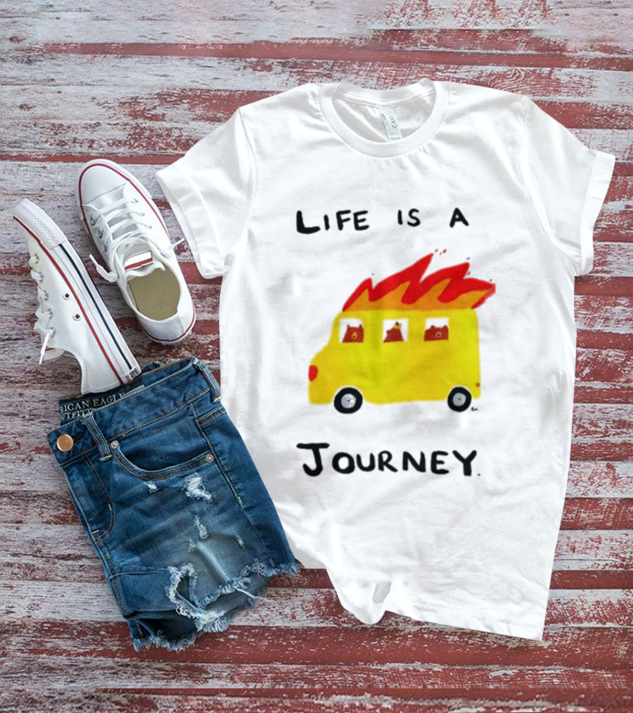 Billy Murphy Life Is A Journey Flaming Bus Adventure T-Shirt