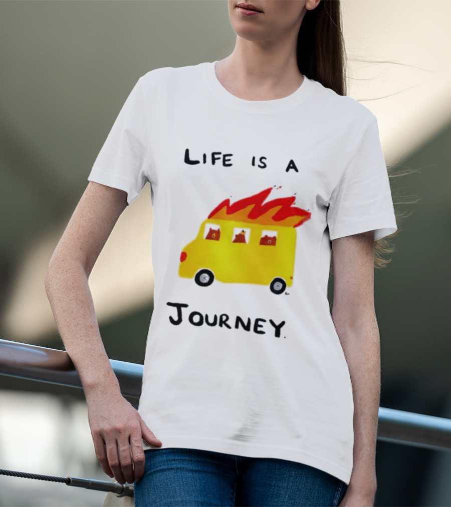 Billy Murphy Life Is A Journey Flaming Bus Adventure T-Shirt