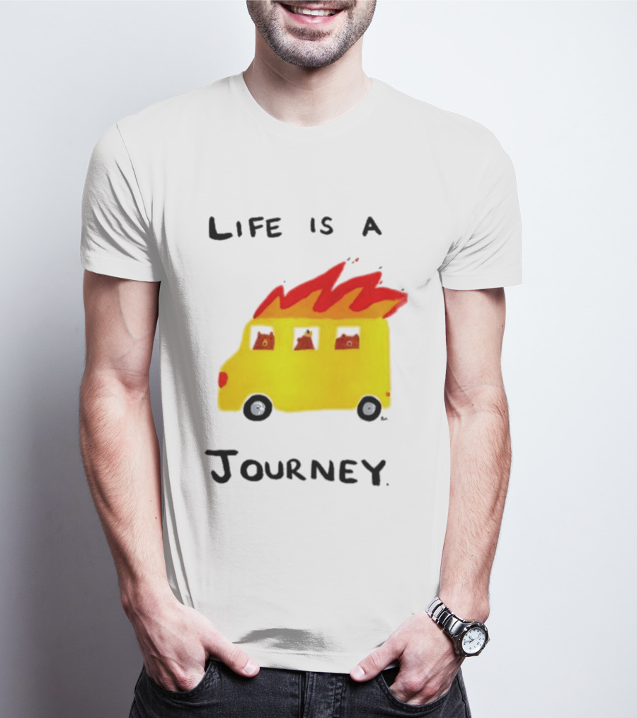 Billy Murphy Life Is A Journey Flaming Bus Adventure T-Shirt