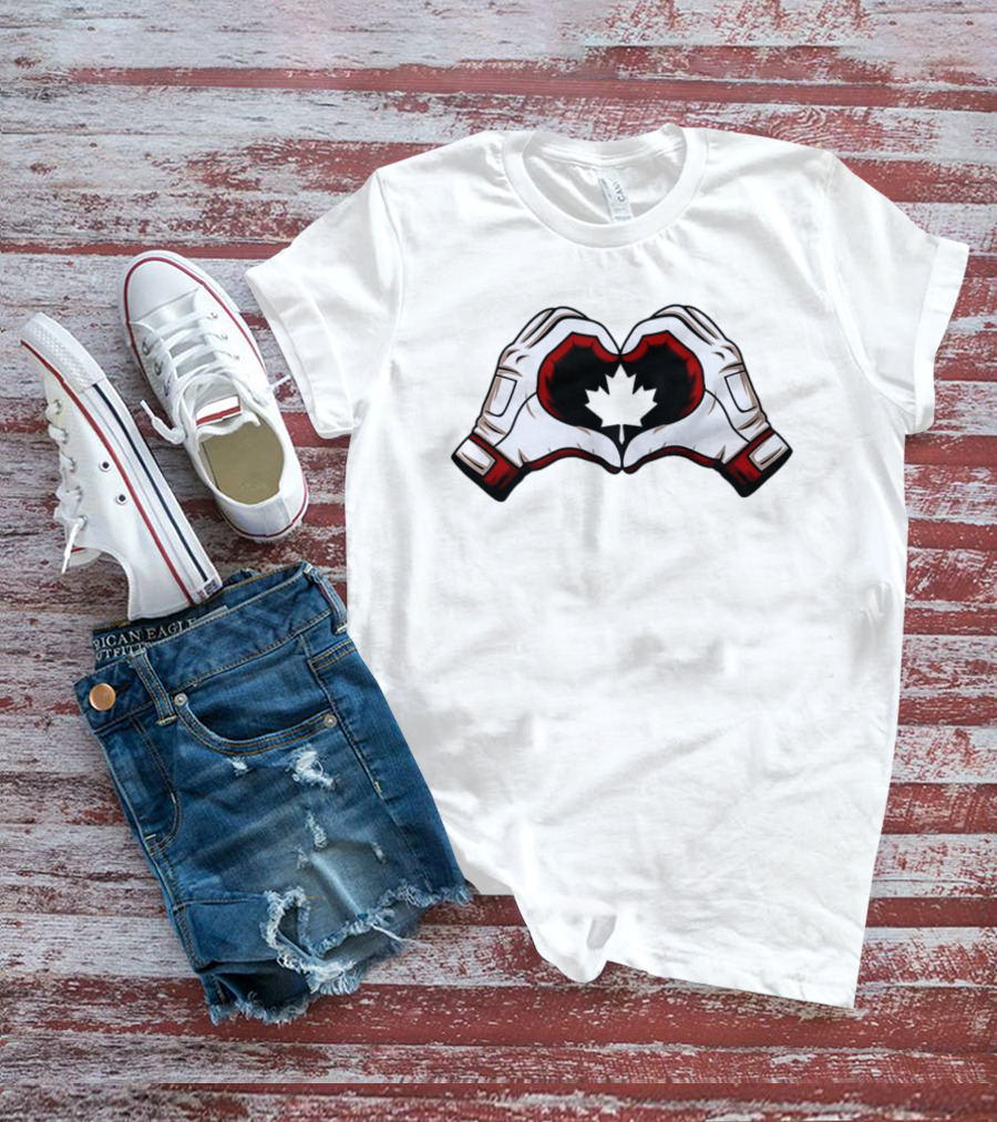 Canada Team Heart Hands Maple Leaf Olympics 2026 T-Shirt