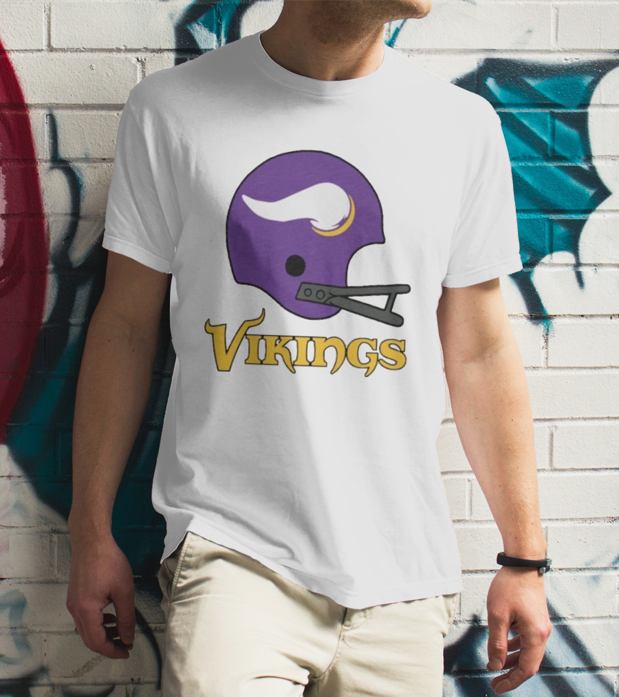 Vikings Minnesota Big Helmet Purple Football Team T-Shirt