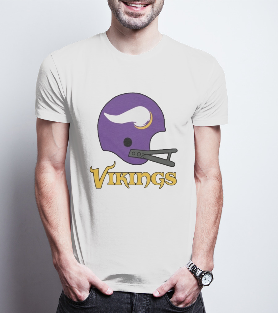 Vikings Minnesota Big Helmet Purple Football Team T-Shirt