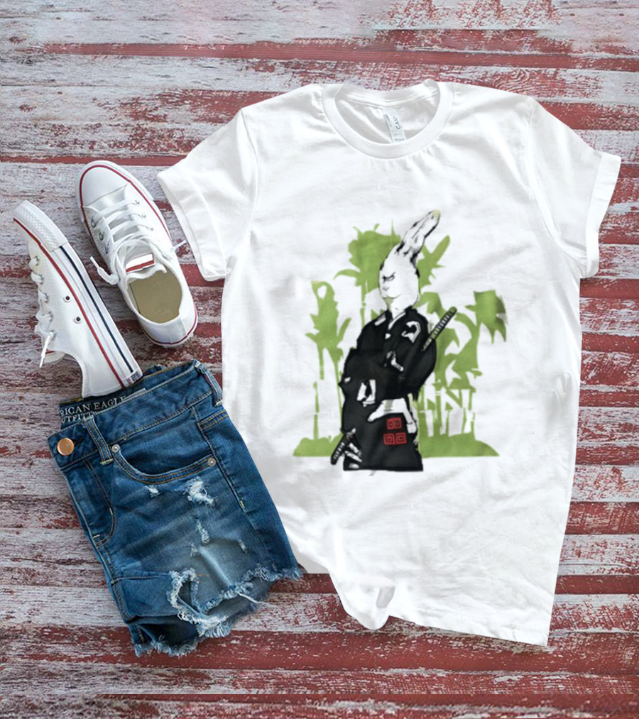 Samurai Rabbit Jeremy Peep Show Bamboo Warrior T-Shirt