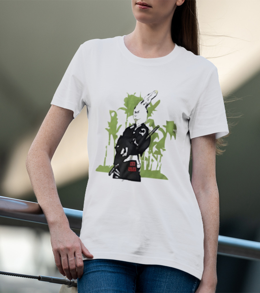 Samurai Rabbit Jeremy Peep Show Bamboo Warrior T-Shirt