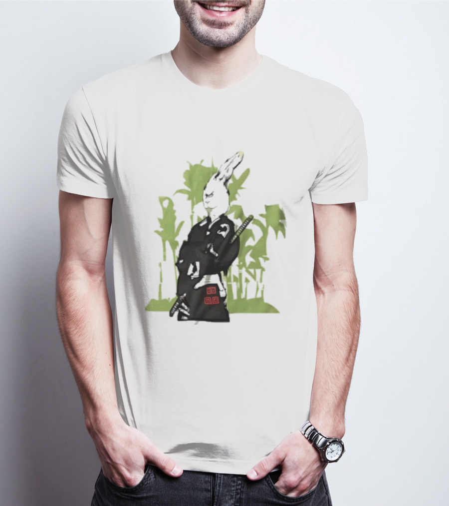 Samurai Rabbit Jeremy Peep Show Bamboo Warrior T-Shirt