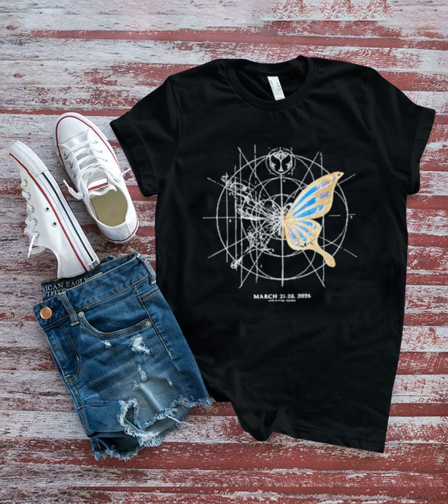 March 21 28 2026 Winter Event Geometric Butterfly Fusion T-Shirt