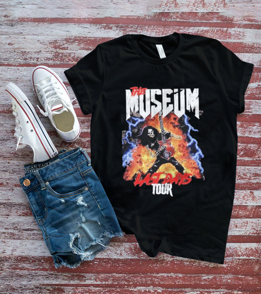 The Museum Last Days Tour Rock Star Electric Guitar Flames T-Shirt