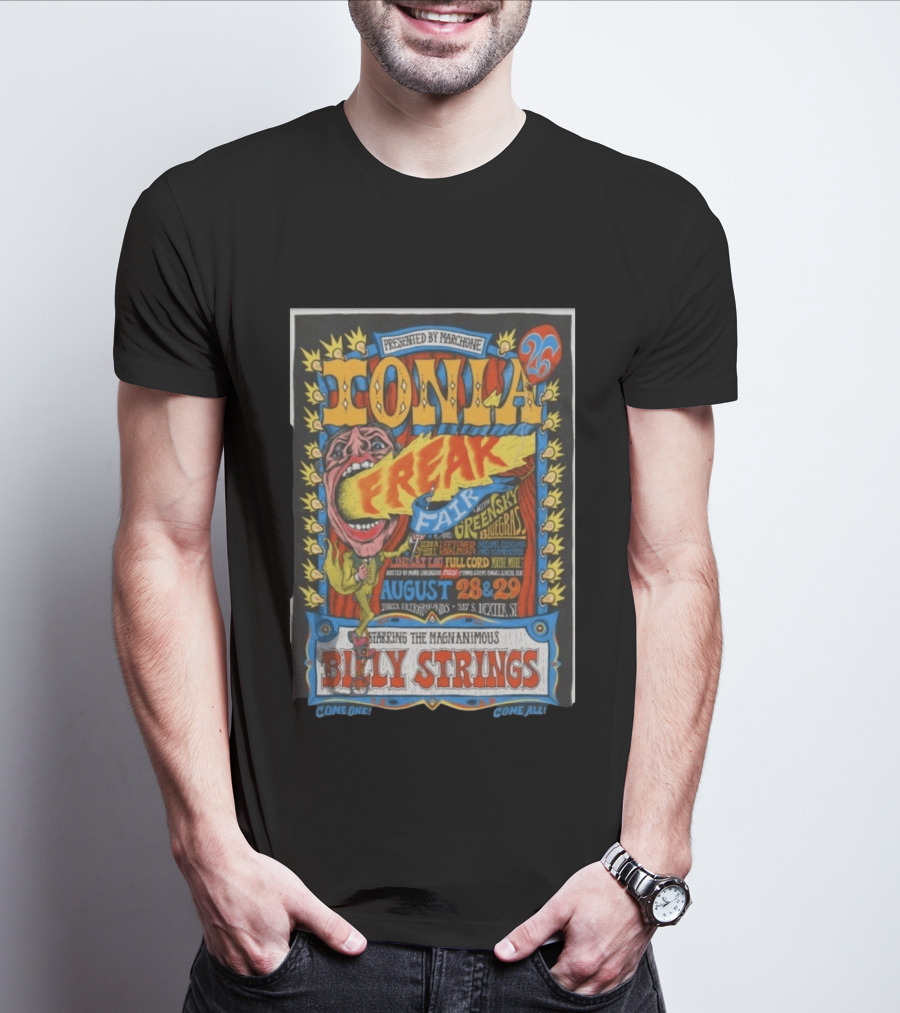 Ionia Freak Fair Green Sky Bluegrass Full Cord August 28 29 2026 Starring Billy Strings T-Shirt