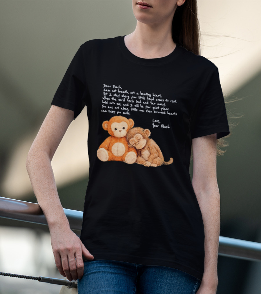 Dear Punch Heartfelt Monkey Companions Poem And Plush Toy T-Shirt
