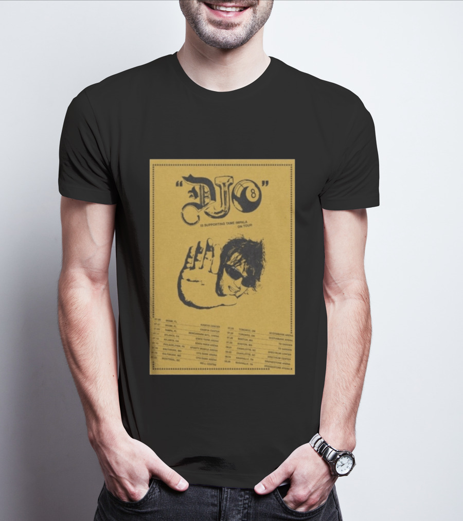 Djo Supporting Tame Impala Tour 2026 Dates And Locations T-Shirt