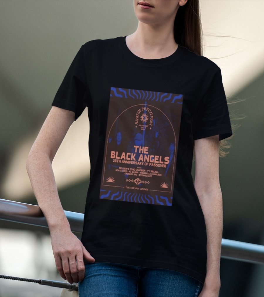 Austin Psych Fest The Black Angels 20th Anniversary Of Passover May 9 2026 T-Shirt