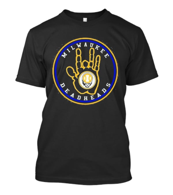 Milwaukee Deadheads Hand Symbol Baseball Skull T-Shirt