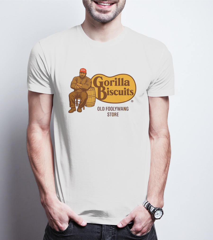 Cracker Barrel Gorilla Biscuits Old Foolywang Store Rustic Man And Barrel T-Shirt