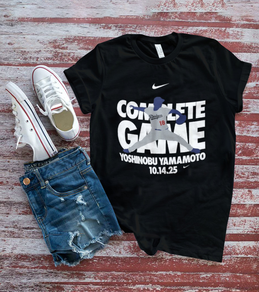 Yoshinobu Yamamoto Complete Game 10.14.25 Nike MLB Dodgers T-Shirt