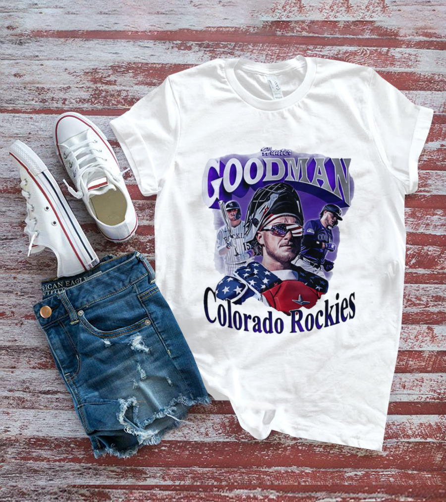 Hunter Goodman Colorado Rockies Catcher And Player Patriots 2026 T-Shirt