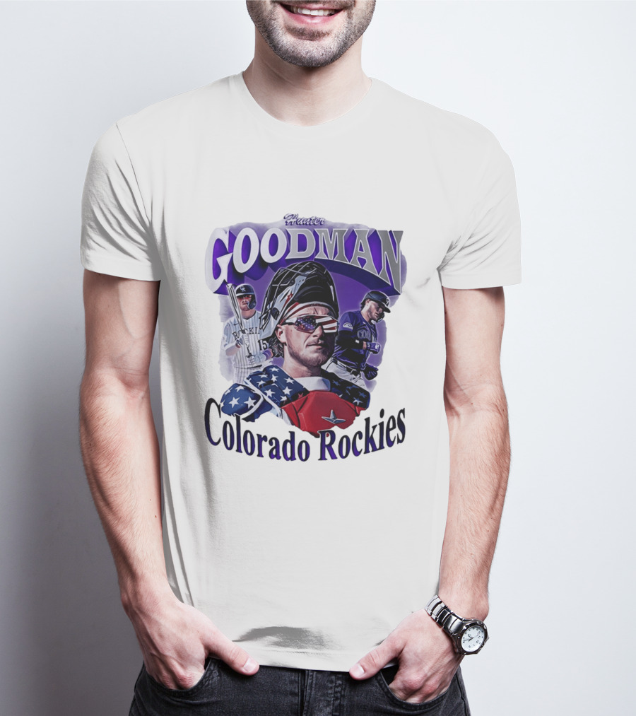 Hunter Goodman Colorado Rockies Catcher And Player Patriots 2026 T-Shirt
