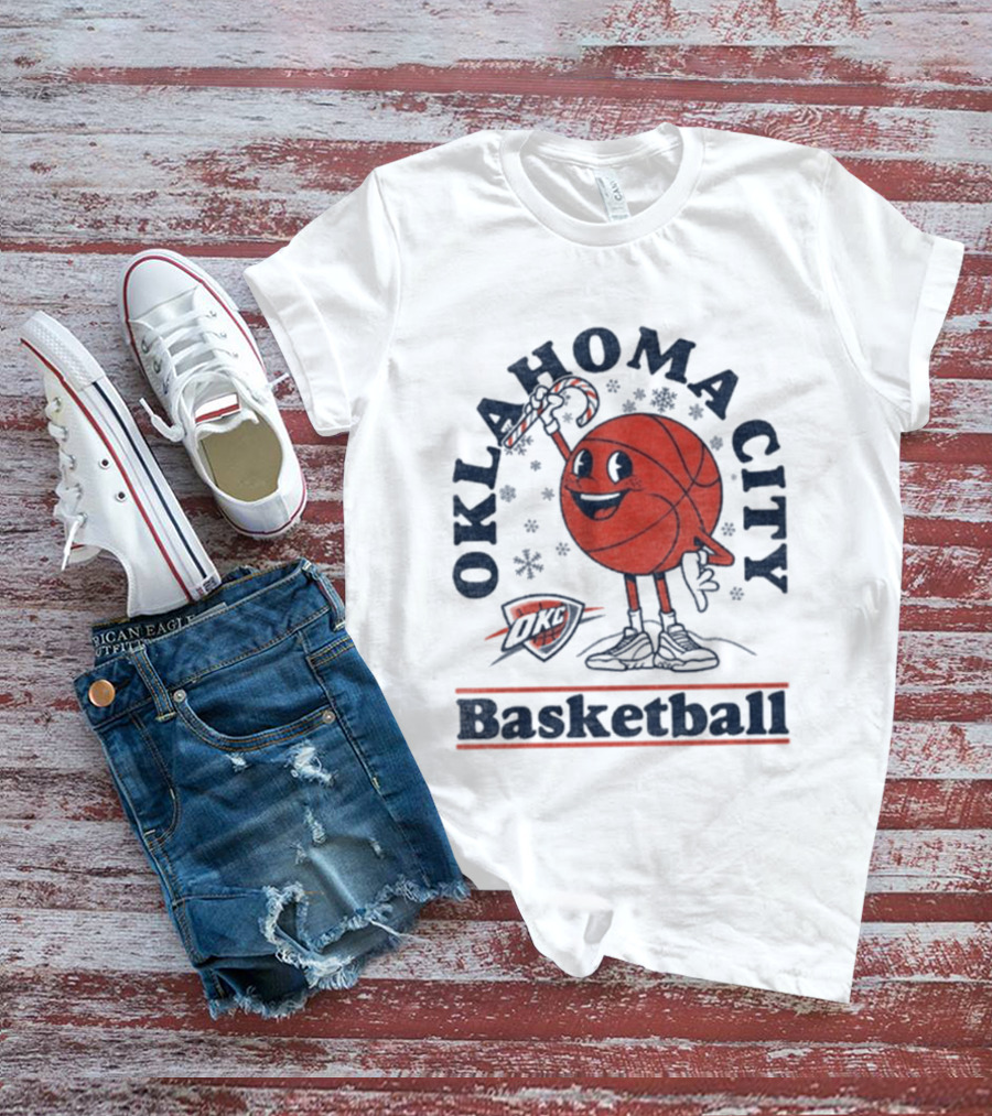 Oklahoma City Basketball Cartoon OKC Winter T-Shirt