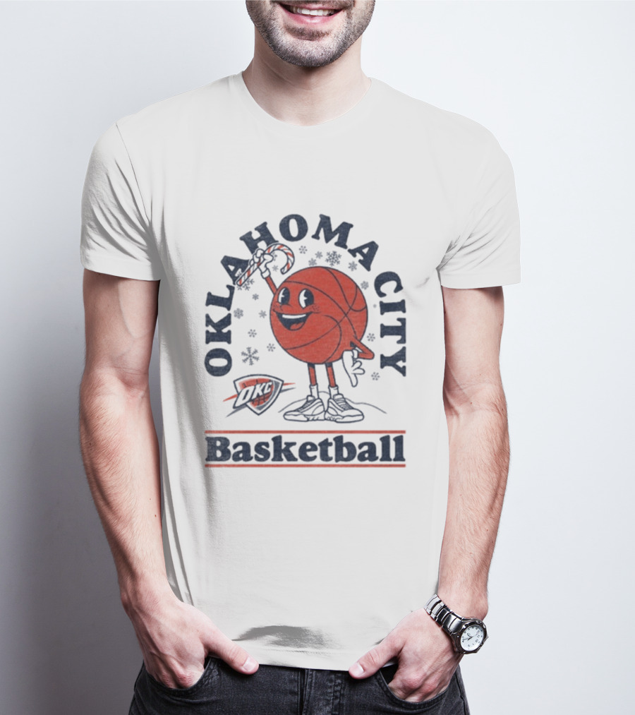 Oklahoma City Basketball Cartoon OKC Winter T-Shirt